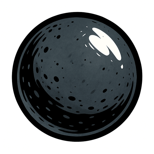 bala de cañon.
In-Game asset.  2d.  High contrast.  No shadows