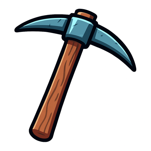 pickaxe.
In-Game asset.  2d.  High contrast.  No shadows