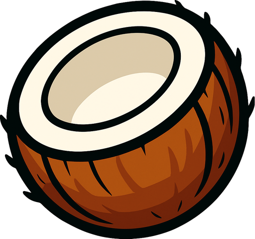 Coconut.
In-Game asset.  2d.  High contrast.  No shadows