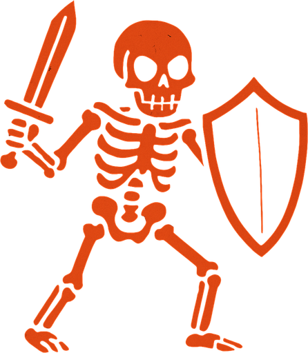 Skeleton enemy.
In-Game asset.  2d.  High contrast.  No shadows