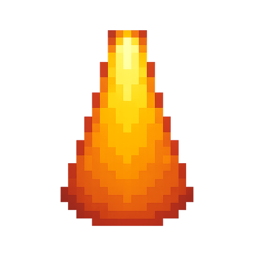 A cone of light, vertical from up to down, starting in the middle of the screen (anchor 0.5 0.5) and then expanding down as light. pixel retro style. calid colors. Single Game Texture. In-Game asset. 2d. Blank background. High contrast. No shadows.
In-Game asset.  2d.  High contrast.  No shadows