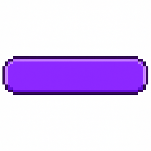 800x180 pixel art horizontal bar, fully rounded corners, vibrant purple color, 8-bit arcade UI style, clean and minimal, no background.
In-Game asset.  2d.  High contrast.  No shadows