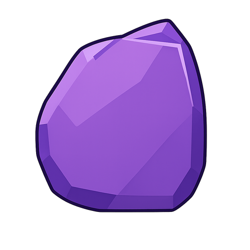 purple cristal. No background. Transparent background. Blank background. No shadows. 2d. In-Game asset. flat