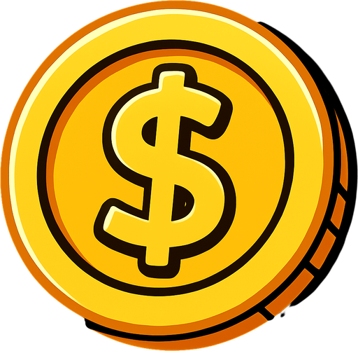 coin.
In-Game asset.  2d.  High contrast.  No shadows