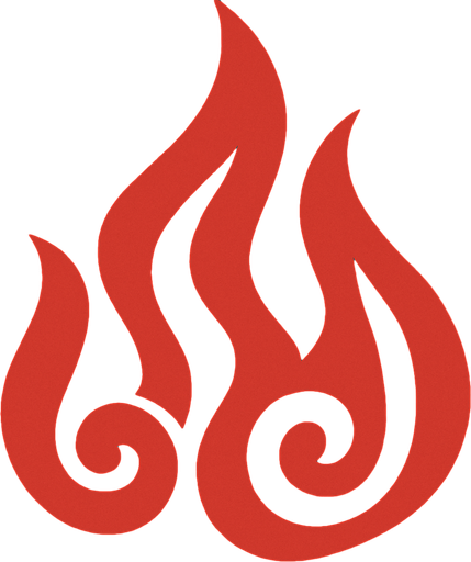 Símbolo del fuego color rojo