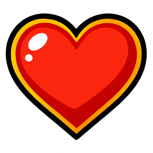 heart.
In-Game asset.  2d.  High contrast.  No shadows