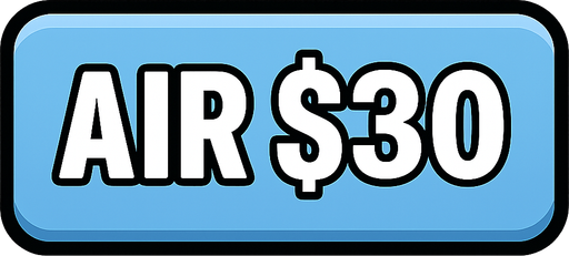Make button light blue and say air $30