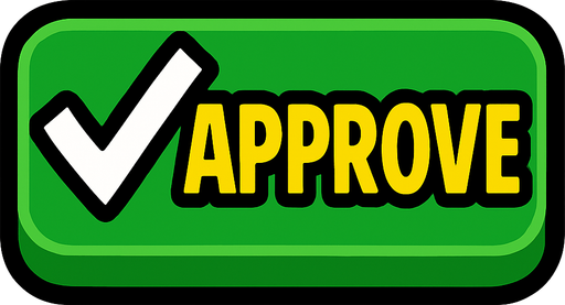 approve button.
In-Game asset.  2d.  High contrast.  No shadows