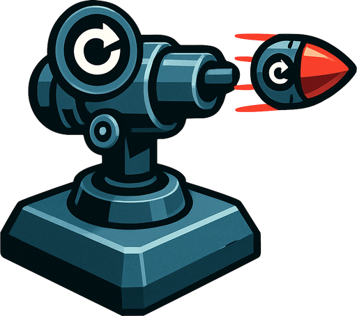 Homing bullet turret.
In-Game asset.  2d.  High contrast.  No shadows