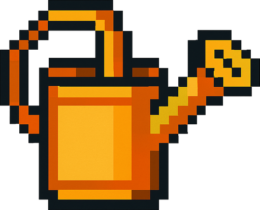 regadera de pixeles.
In-Game asset.  2d.  High contrast.  No shadows