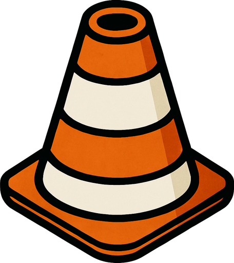 Top of traffic cone.
In-Game asset.  2d.  High contrast.  No shadows