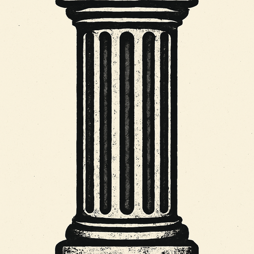 vertical texture repeatable of a greek inspired column, no top no bottom only center part to repeat vertically.
In-Game asset.  2d.  High contrast.  No shadows