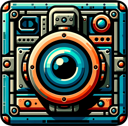 create camera.
Single Game Texture.  In-Game asset.  2d.  Blank background.  High contrast.  No shadows