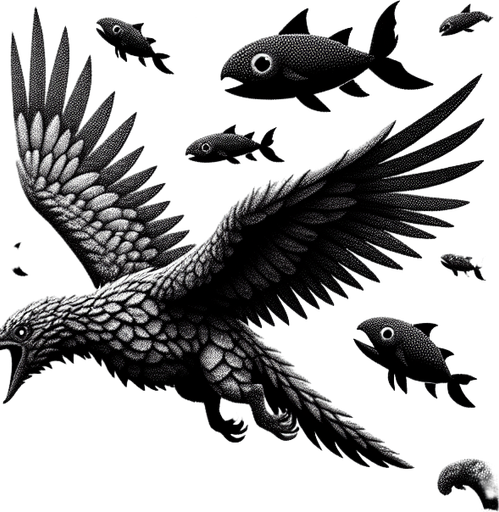 it could imagine flying high in the sky, touching the sea, catching fish, eating fruit, and flying with a flock..
Single Game Texture. In-Game asset. 2d. Blank background. High contrast. No shadows.