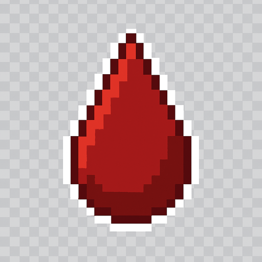 gota de sangue com contorno branco, pixel art, fundo transparente.
In-Game asset.  2d.  High contrast.  No shadows