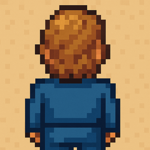 brown yellow haired man pixel art