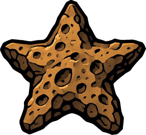 star shaped random asteroid stone.
In-Game asset.  2d.  High contrast.  No shadows