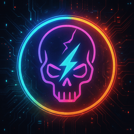 Ability icon 'weakness curse' . cyberpunk. abstract. Futuer. different colors. HD colors