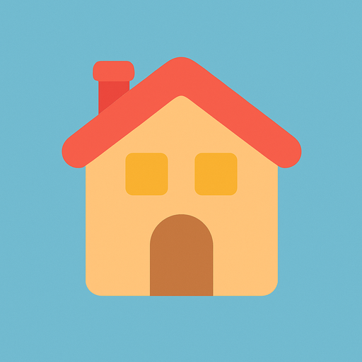 a single simple kawaii house without outlines and no face, for a non-distracting game background.
In-Game asset.  2d.  High contrast.  No shadows