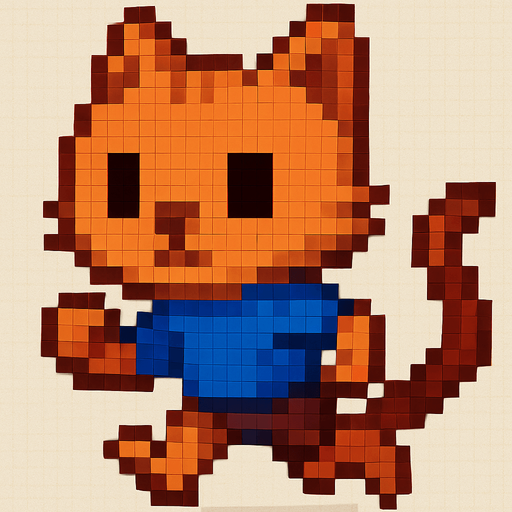 Gatito corriendo pixelart