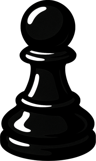 siyah piyon.
In-Game asset.  2d.  High contrast.  No shadows