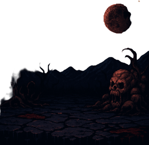 dark themed horror pixelated fight game style background scene. In-game asset. space.