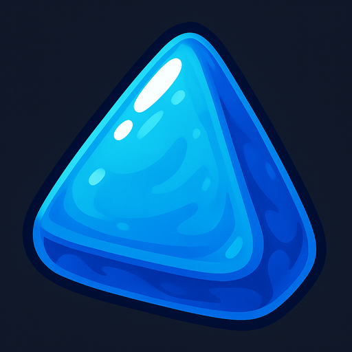 Edible triangular single blue candy.
In-Game asset.  2d.  High contrast.  No shadows