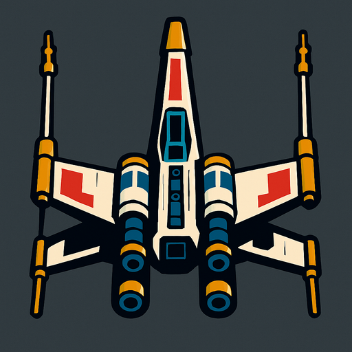 X wing.
In-Game asset.  2d.  High contrast.  No shadows
