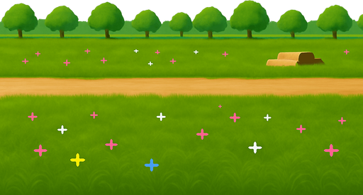 kenar görüntülerini ve gökyüzü iışıklandırmasını öyle ayarla ki bu görsel sürekli tekrar ettiğinde sınırlar belli olmasın başlangıçla bitiş aynı olsun ve şu ağaçları küçült artık