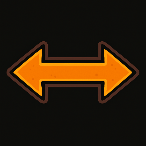 çift tarafl ok.
In-Game asset.  2d.  High contrast.  No shadows
