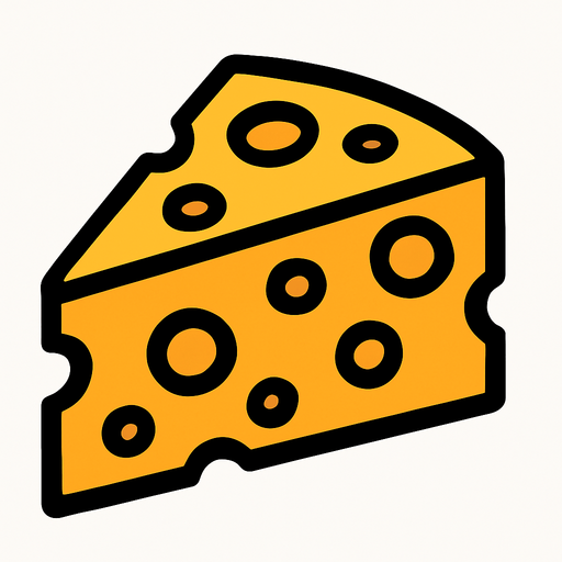 cheese.
In-Game asset.  2d.  High contrast.  No shadows