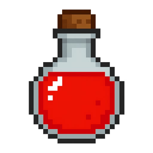 2d pixel potion. No background. Transparent background. Blank background. No shadows. 2d. In-Game asset. flat