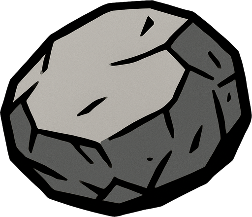 basit fırlatmalık taş.
In-Game asset.  2d.  High contrast.  No shadows