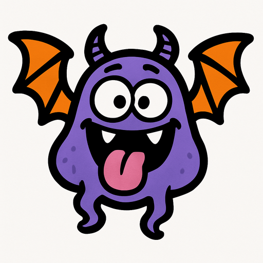Flying Monster has a silly face.
In-Game asset.  2d.  High contrast.  No shadows