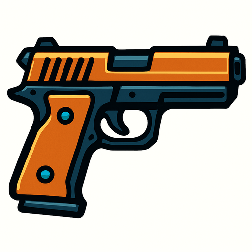 Gun.
In-Game asset.  2d.  High contrast.  No shadows