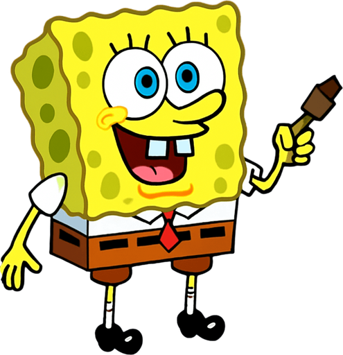 Fullscreen modern App Store landscape banner, 16:9, high definition, for a game titled "SpongeBob Sprite Maker" and with the description "Design a pixel art sprite of SpongeBob by filling in a grid with colors, using a reference image as your guide.". No text on banner!