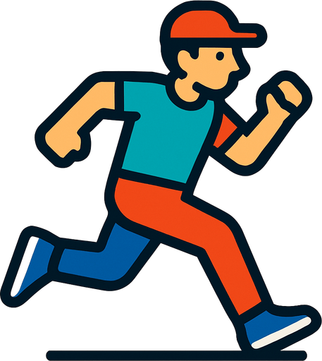 Running man.
In-Game asset.  2d.  High contrast.  No shadows