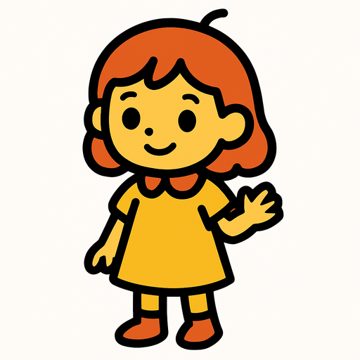 Petite fille.
In-Game asset.  2d.  High contrast.  No shadows