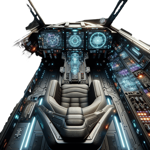 a futuristic space fighter cockpit.