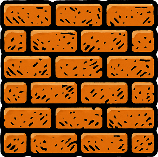 brick wall.
In-Game asset.  2d.  High contrast.  No shadows