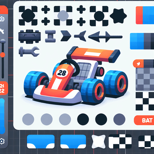 2d kart.
Single Game Texture. In-Game asset. 2d. Blank background. High contrast. No shadows.