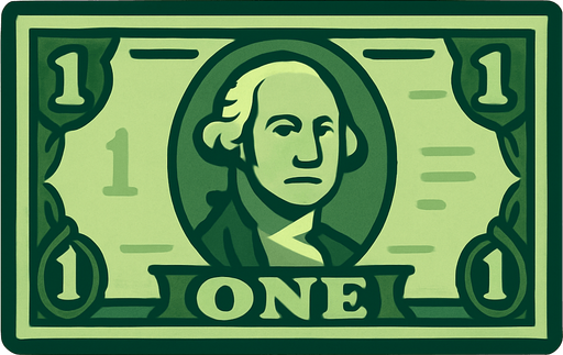 1 dolarlık para resmi olsun.
In-Game asset.  2d.  High contrast.  No shadows