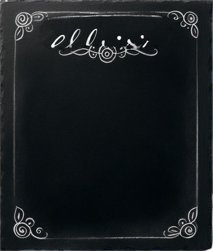 Text "ELIXIR" handwritten in chalk