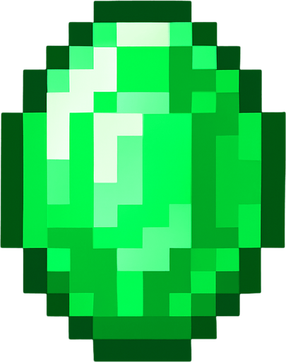 geerame una esmeralda pixelar.
In-Game asset.  2d.  High contrast.  No shadows