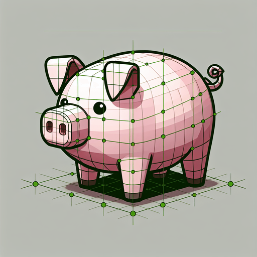 pig.
Single Game Texture. In-Game asset. 2d. Blank background. High contrast. No shadows.