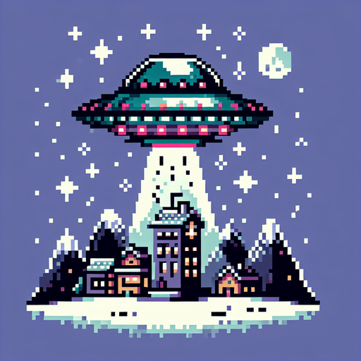 UFO sprite old nintendo game.
2d.  No shadows