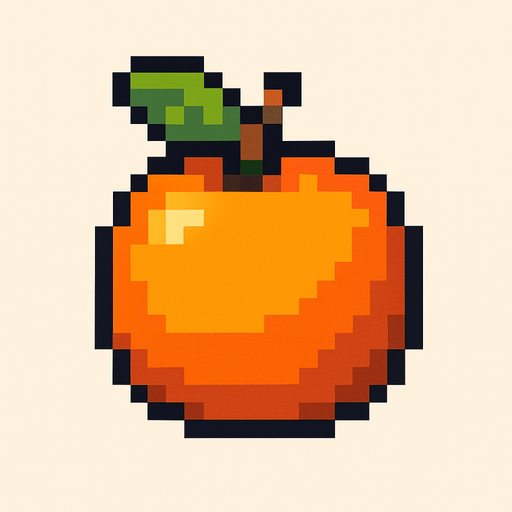 Make me a pixel 2d orange.
In-Game asset.  2d.  High contrast.  No shadows