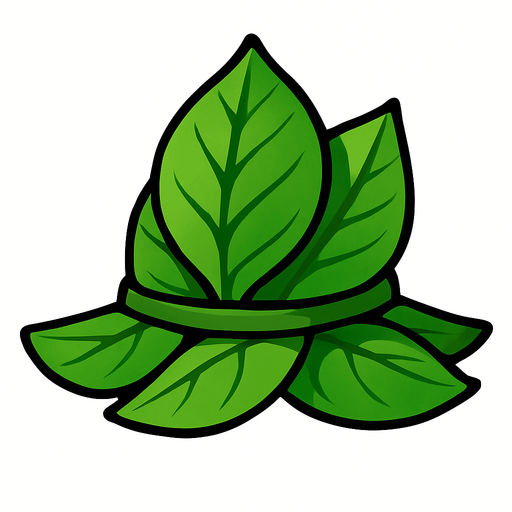 sombrero de hojas de color verde 2d.
In-Game asset.  2d.  High contrast.  No shadows
