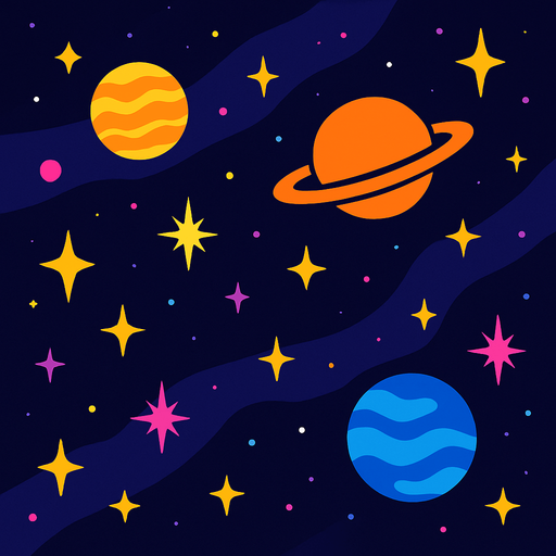 2d space bg.
In-Game asset.  2d.  High contrast.  No shadows