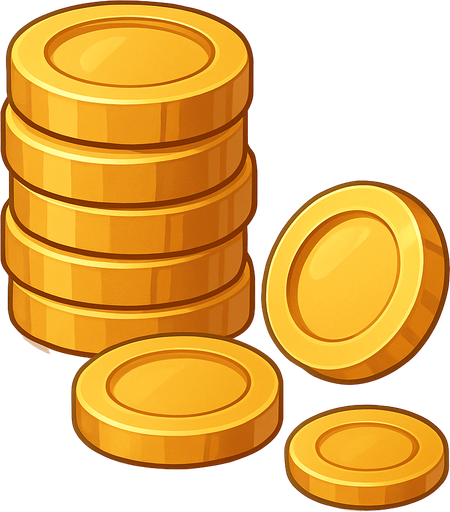 Coins.
In-Game asset.  No shadows